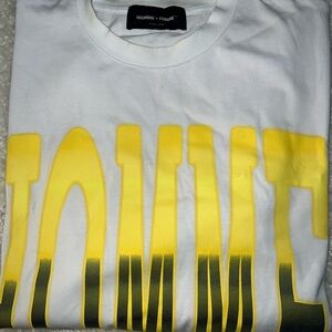 Homme White and Yellow Short Sleeve Tee